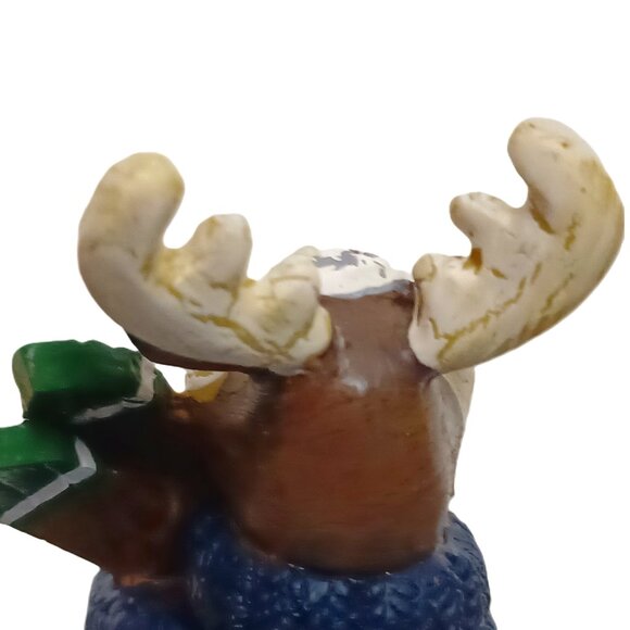 Holiday Shelf Sitting Figurine: Hanging Snowman, Moose & Santa - Picture 6 of 7